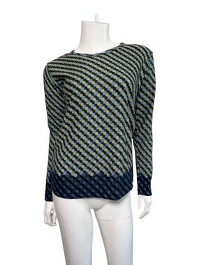 ÉPICE PARIS Wool Sweater in Green/Blue/Brown Size M